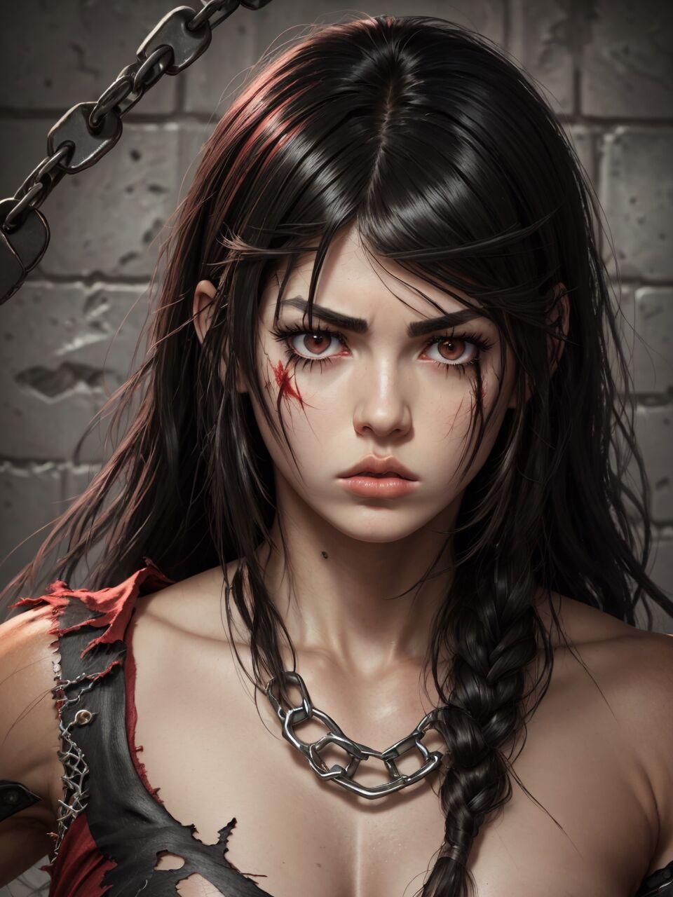 Velvet Crowe in prison torn & dirty – AI Generated
 – Larose.VIP